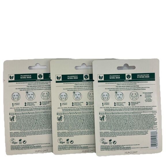 Lot of 3 Body Shop Edelweiss Serum Concentrate Sheet Mask Vegan Smooth & Protect - Picture 3 of 6